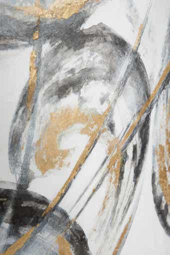 COSMO BY COSMOPOLITAN Large Metallic Gold & Black Contemporary Abstract Framed Art Painting