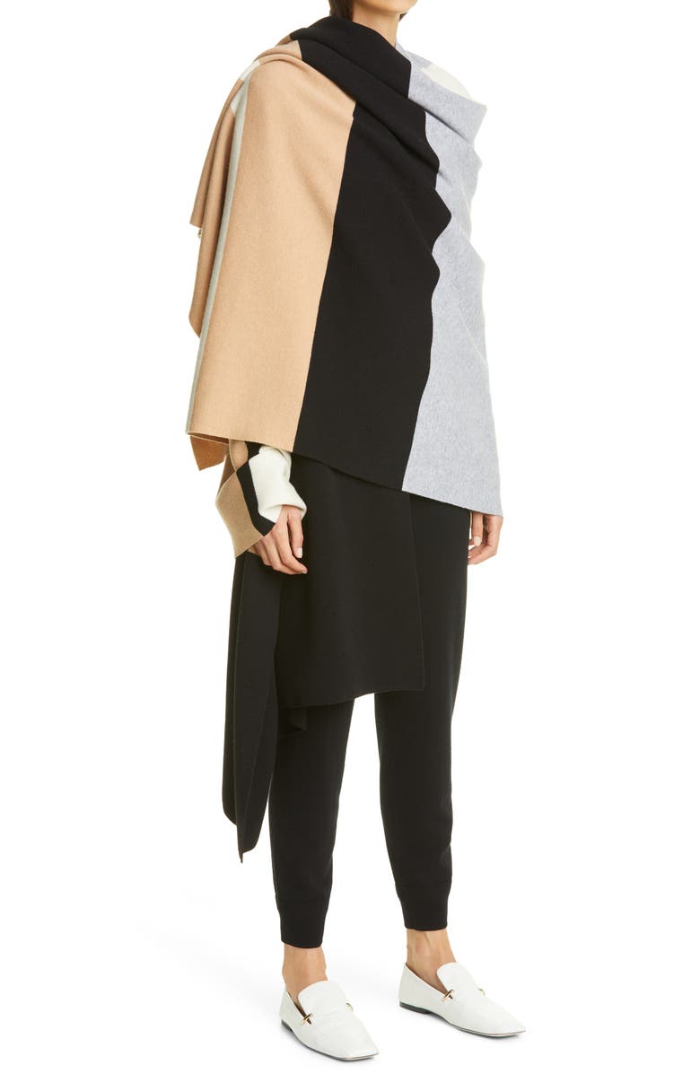 St. John Collection Stripe Cashmere Sweater Wrap, Alternate, color, 