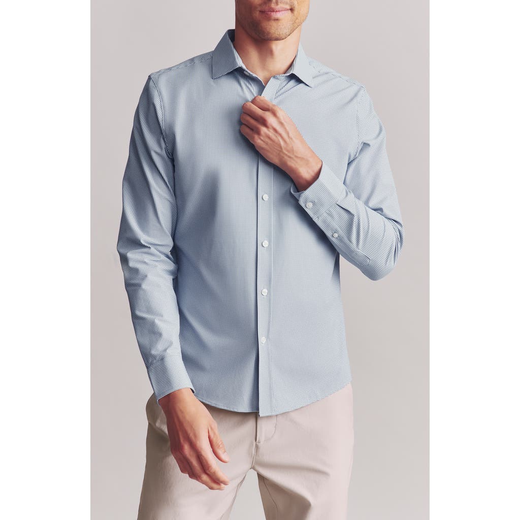 Rhone State Of Mind Grid Check Slim Fit Button-up Shirt In Blue