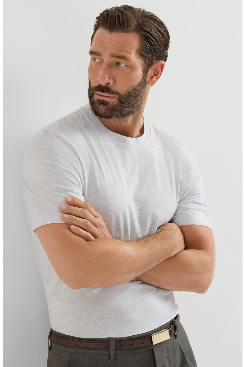 Cotton jersey crew neck T-shirt, Alternate, color, Pearl