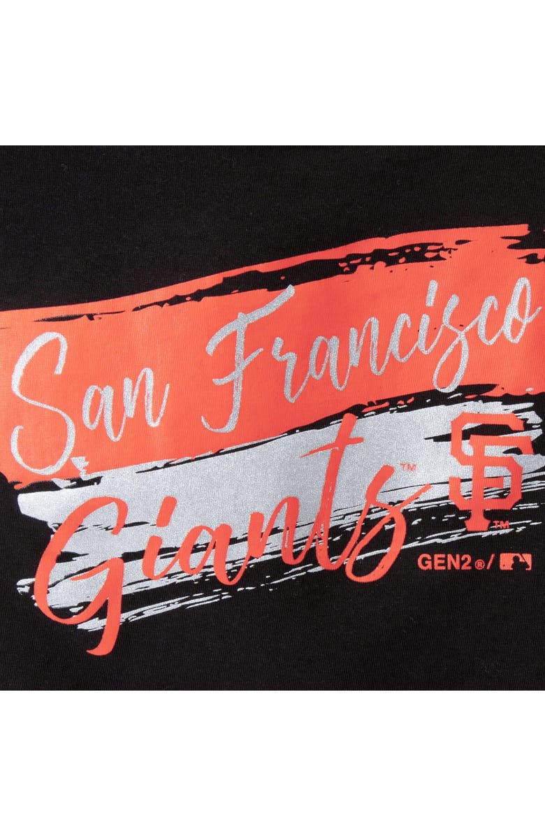 Outerstuff Girls Youth Black San Francisco Giants Brush Stroke Dolman T-Shirt, Alternate, color, 