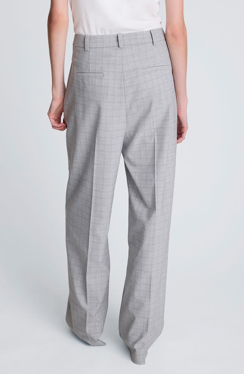 Kenneth Cole Plaid High Waist Wide Leg Pants, Alternate, color, Light Heather Grey Multi