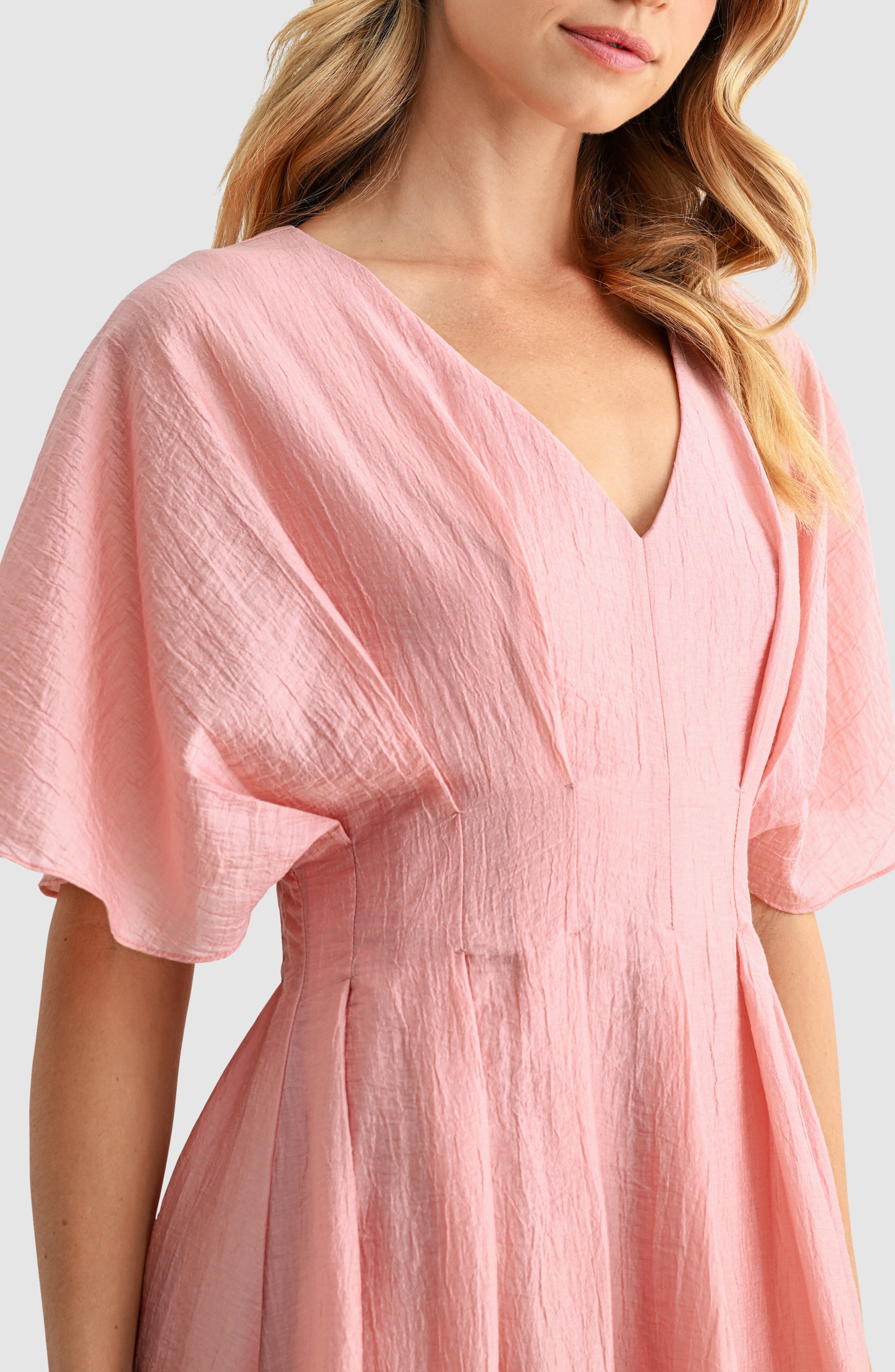 fit and flare dresses with short sleeves SOOMLON for Women Plus Size V Neck Sleeve Mini Dress Ruffle Dress Dressy Date Sundress Partial/Placket Short Sleeve Fit & Flare