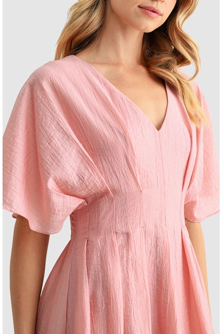 Short Sleeve Fit & Flare Maxi Dress, Alternate, color, BLUSH