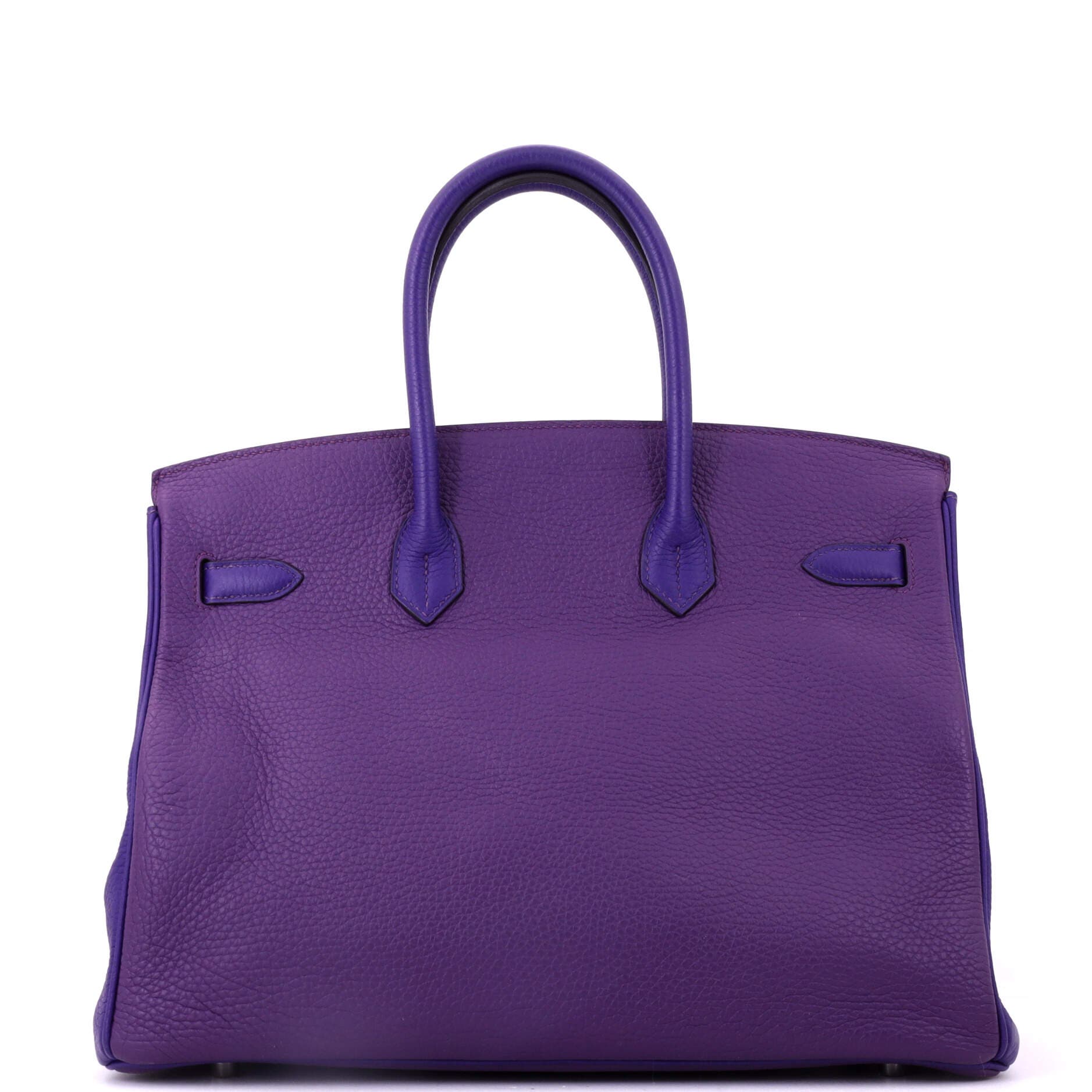 Pre-Owned Hermes Birkin Handbag Bicolor Clemence with Palladium Hardware 35, Alternate, color, Bicolor - Ultraviolet/Iris