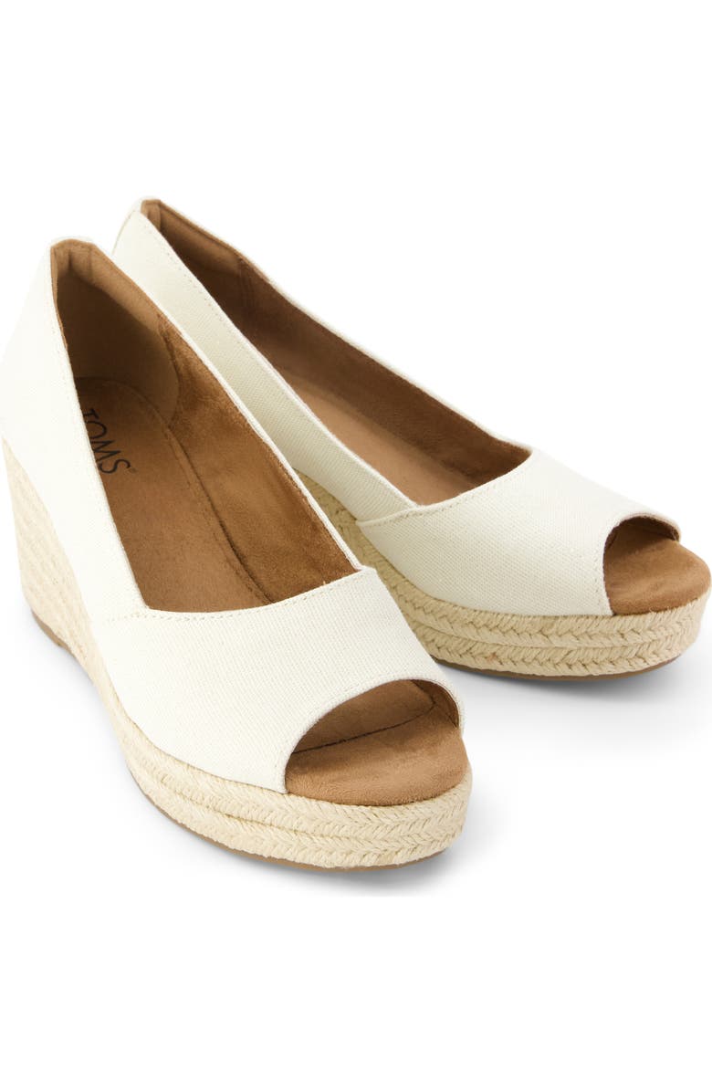 TOMS Rania Peep Toe Wedge Pump, Alternate, color,