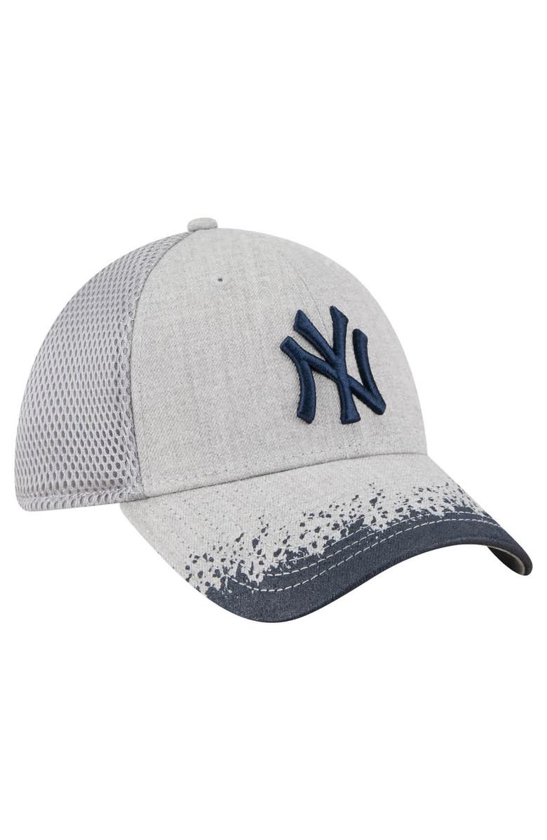 New Era Men's New Era Gray New York Yankees Visor Paint Splatter 39THIRTY Flex Hat, Alternate, color, Gray