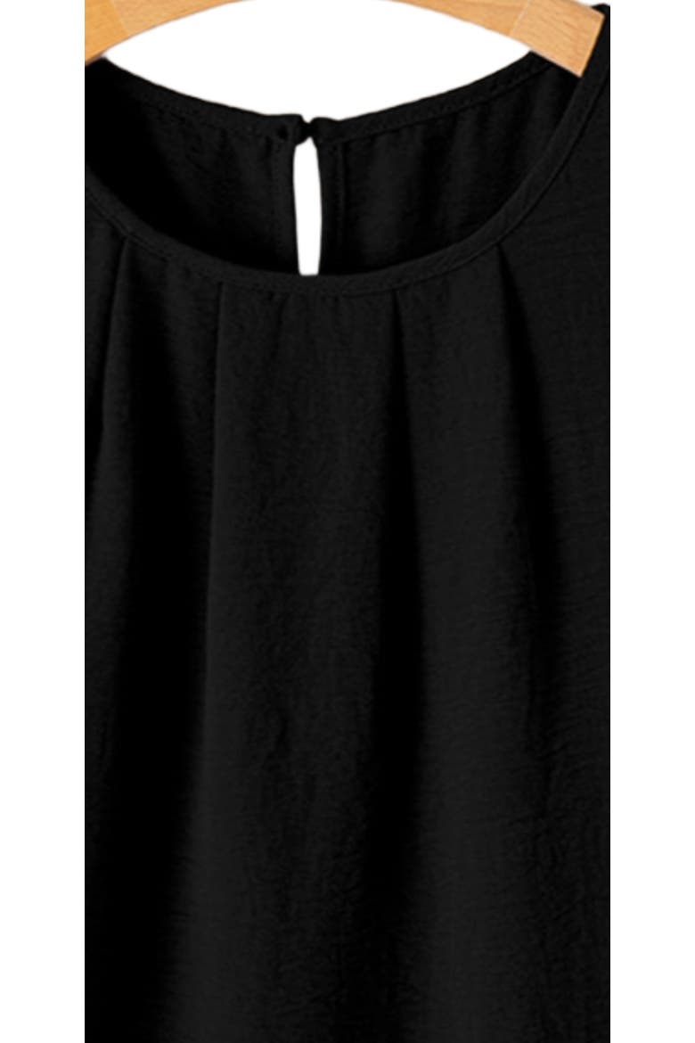 Lightweight Pleated Flutter Sleeve Chiffon Blouse, Alternate, color, Black