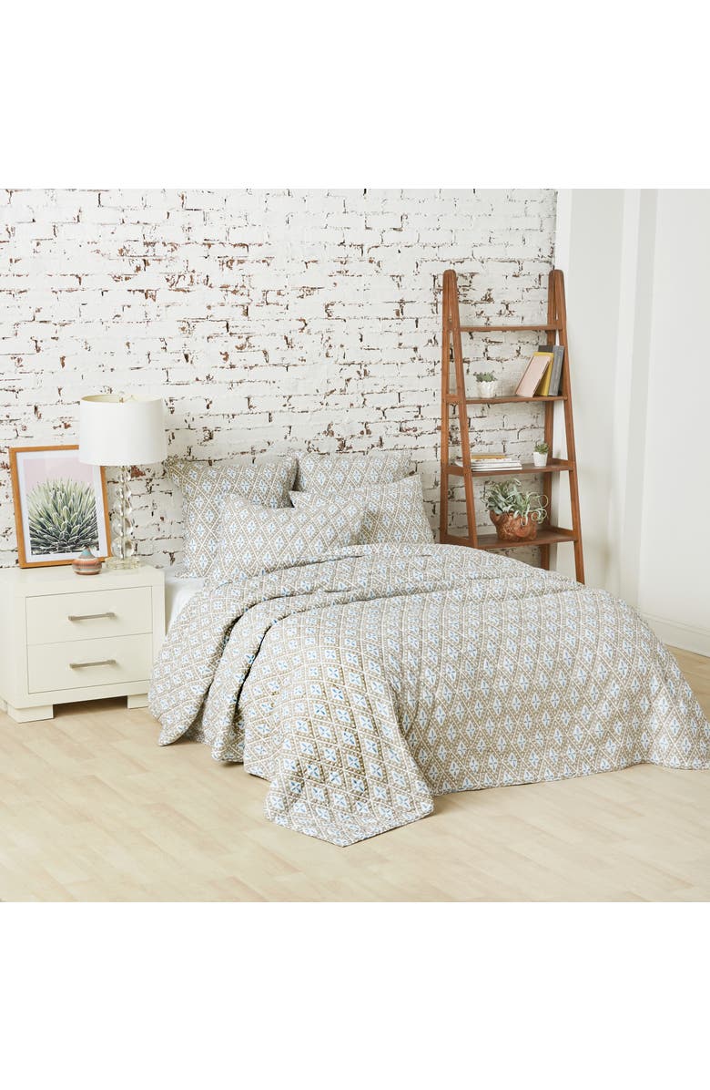 carol & frank 26" x 26" Liam Sky Handcrafted Cotton Euro Sham - Machine Washable, Alternate, color, Blue