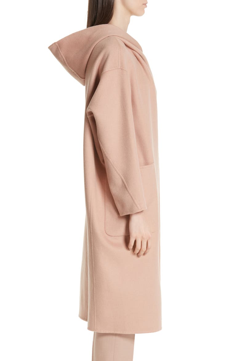 Pucci Hooded Double Face Camel Hair Coat, Alternate, color, POWDER