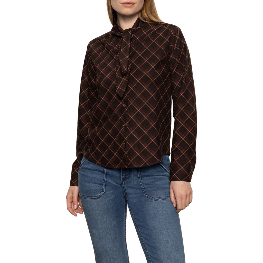 Sanctuary Autumn Plaid Button-up Shirt In Gold
