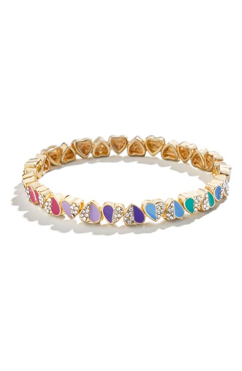 Pavé & Enamel Heart Stretch Bracelet