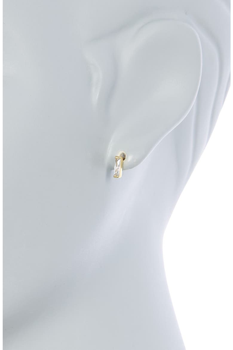 Set of 2 Baguette Stud Earrings, Alternate, color, CLEAR- GOLD