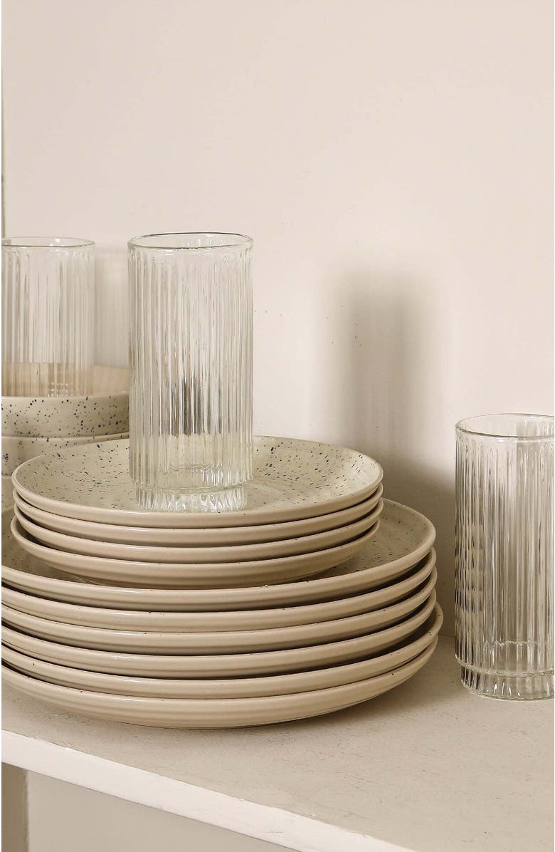 Stone Lain Dua Stoneware 16-Piece Dinnerware Set, Alternate, color, White