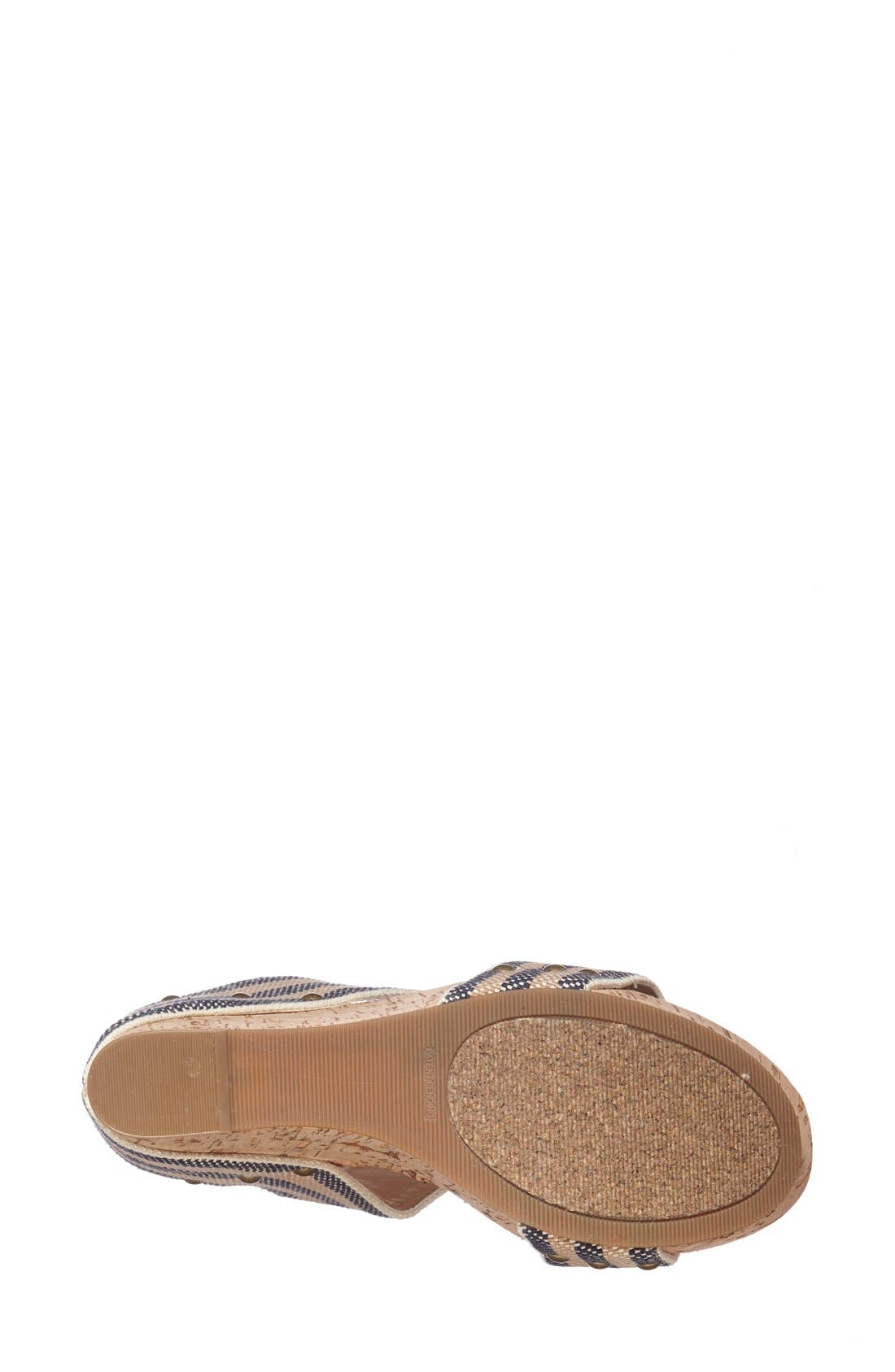 'Emilia 2' Wedge Sandal, Alternate, color, AMERICAN NAVY/ NATURAL
