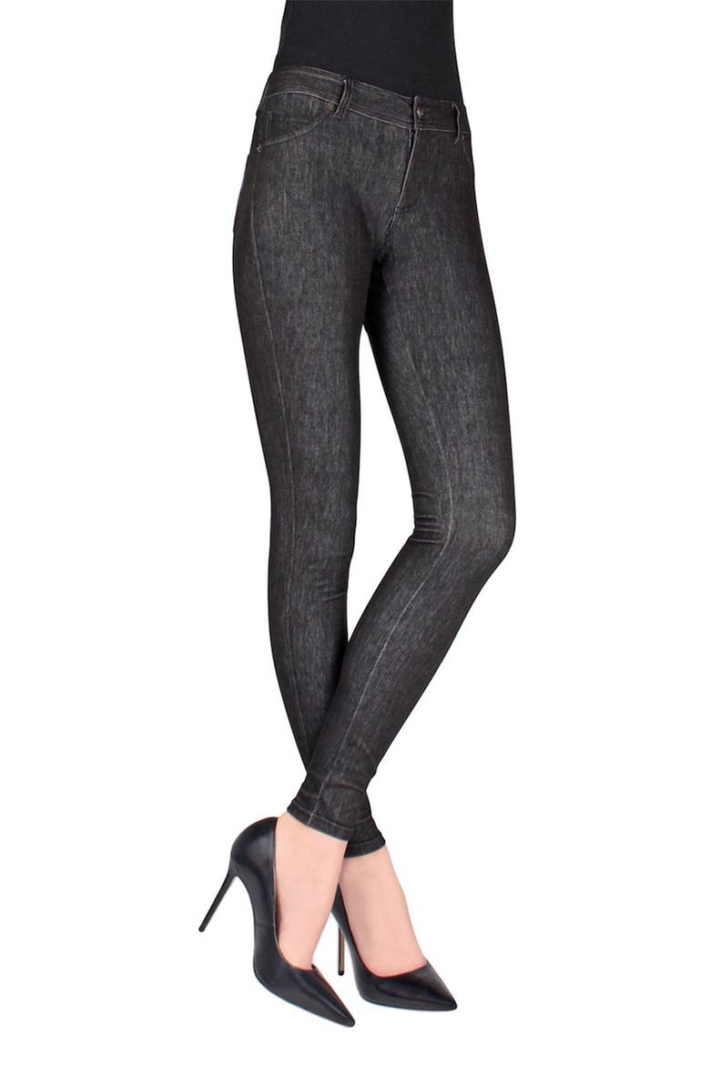 Zipper Leggings, Main, color, BLACK