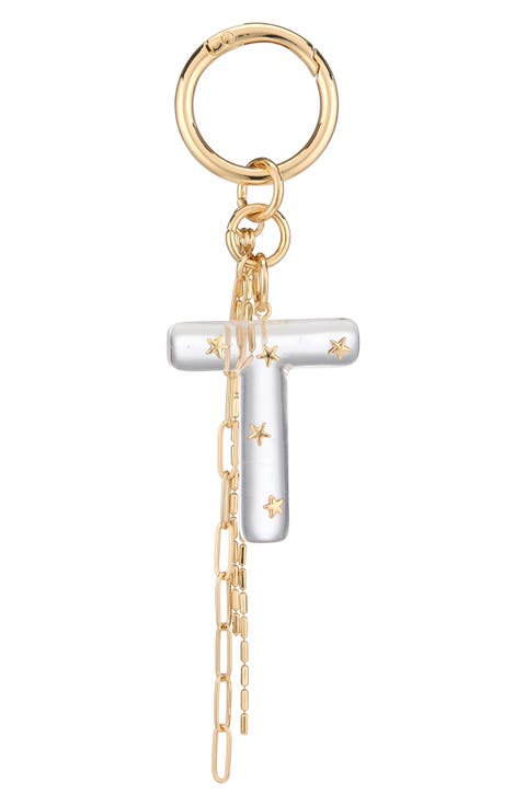 Star Studded Initial Bag Charm