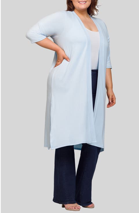 Open Front Knee Length Jacket