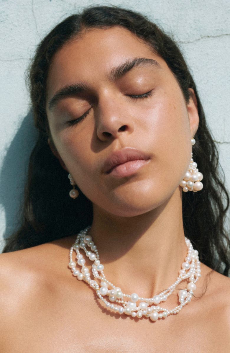 COMPLETEDWORKS Layered Freshwater Pearl Necklace, Alternate, color, 18Ct Gold Plated