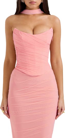 Beige Fine Mesh No Line Corset, Hourglass Silhouette
