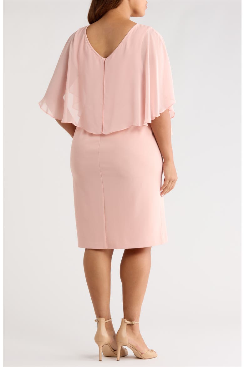 Cape Midi Dress, Alternate, color, BLUSH
