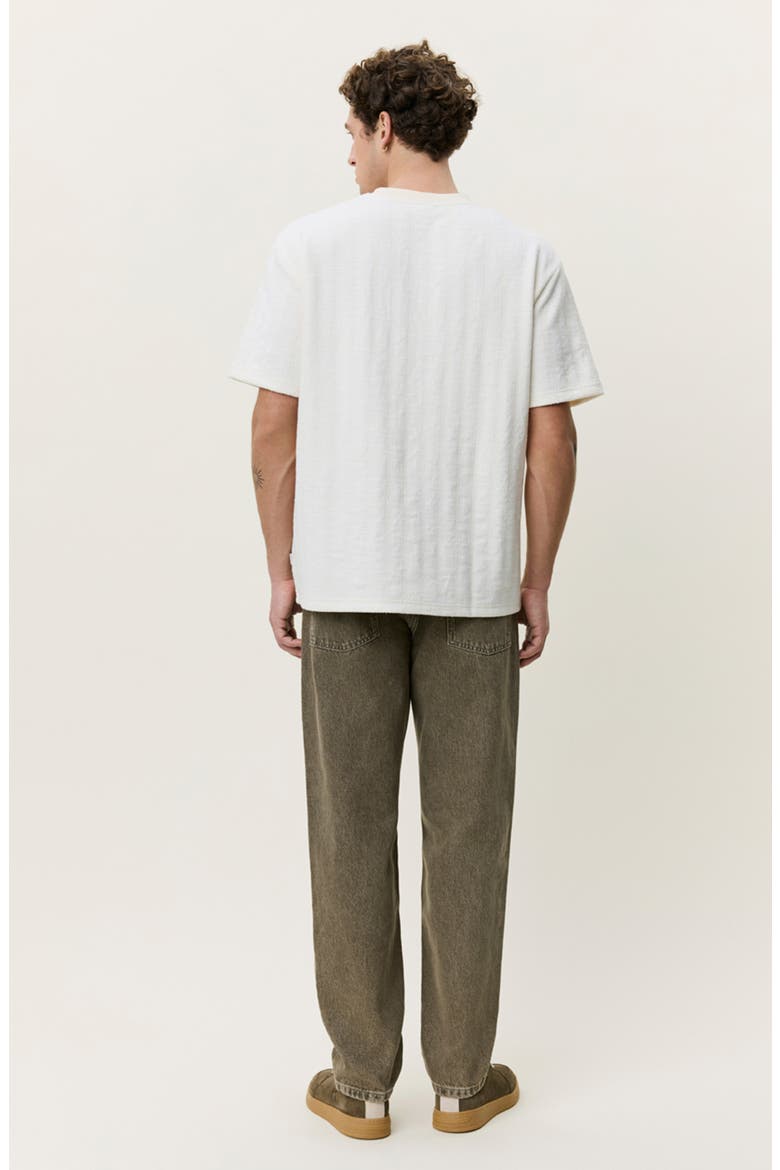 Stripe Jacquard T-Shirt, Alternate, color, EGGNOG WHITE