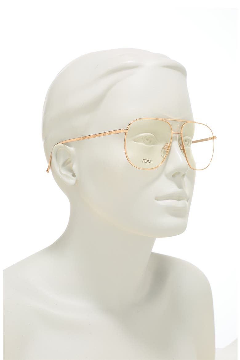 57mm Aviator Optical Frames, Alternate, color, ROSE GOLD
