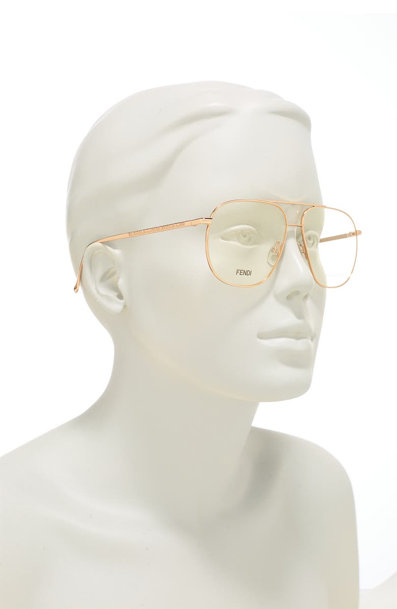 Fendi 57mm Aviator Optical Frames, Alternate, color, 