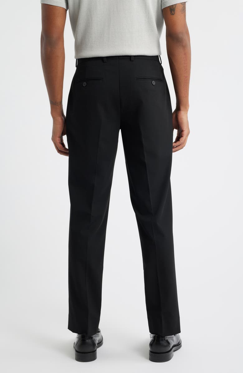 Open Edit Slim Fit Solid Flat Front Stretch Suit Pants, Alternate, color, Black