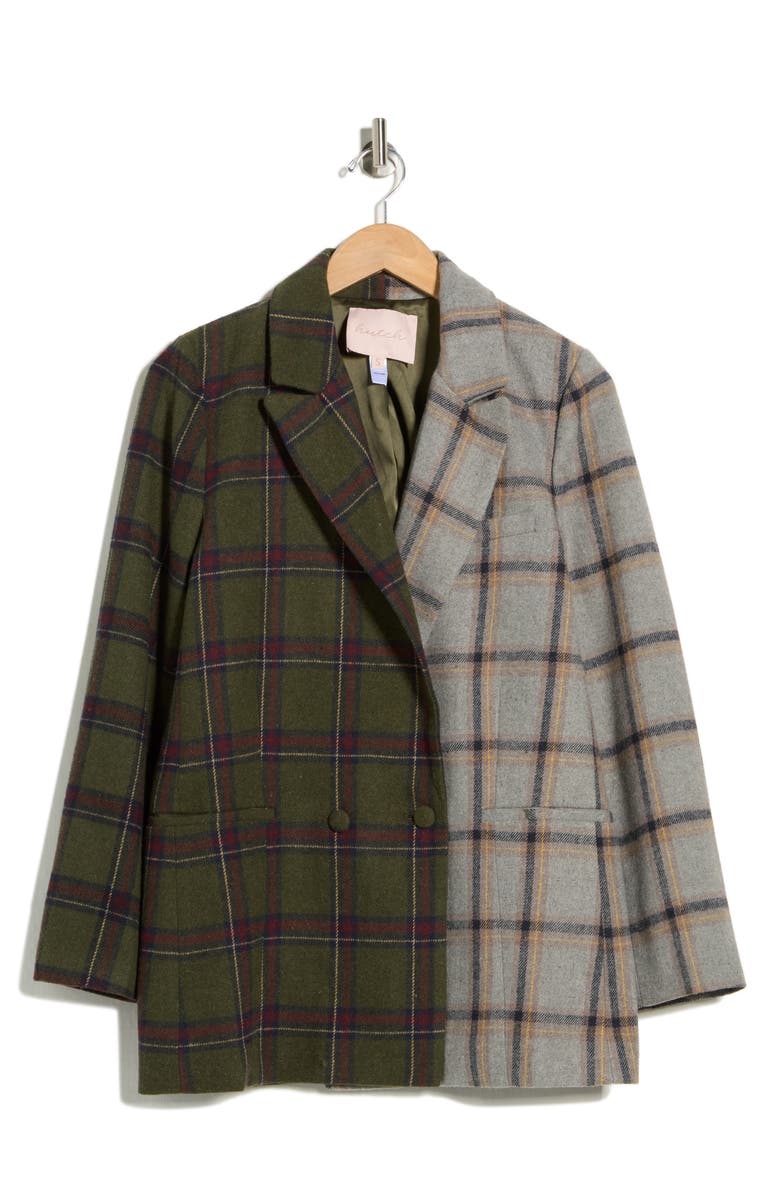 Hutch Meg Contrast Plaid Coat, Main, color, Split Plaid