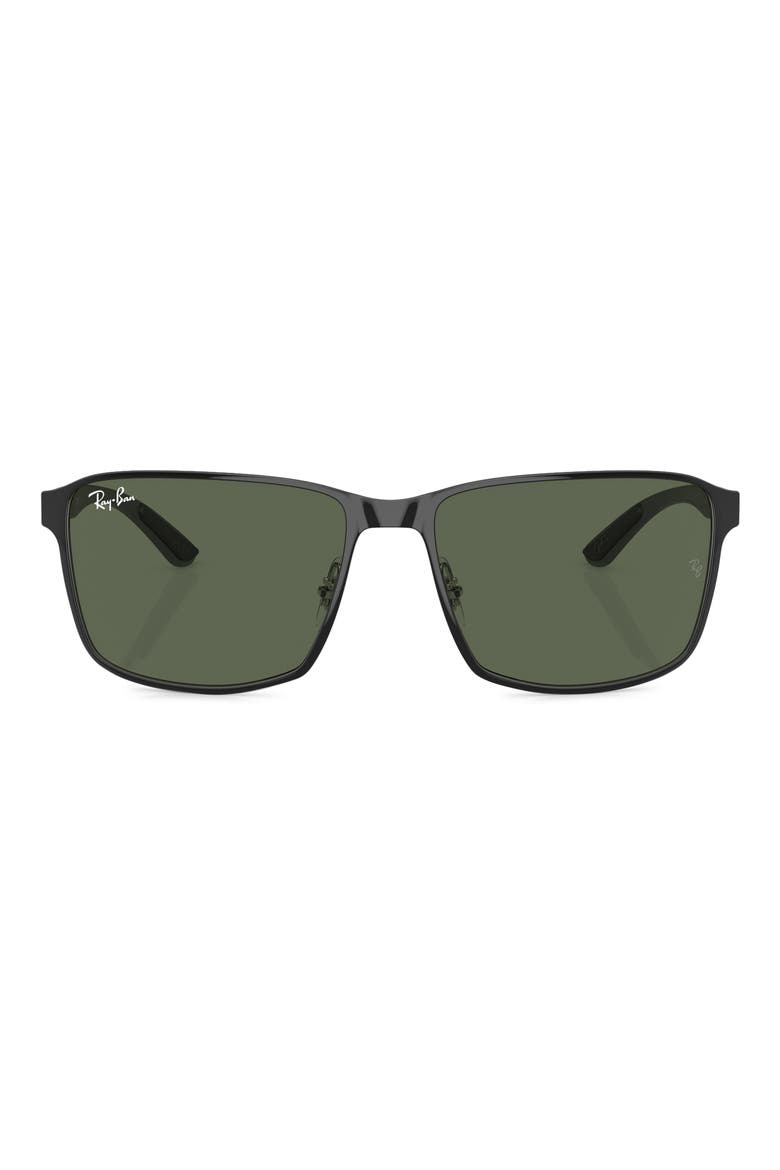 59mm Square Gradient Sunglasses, Main, color, BLACK SILVER