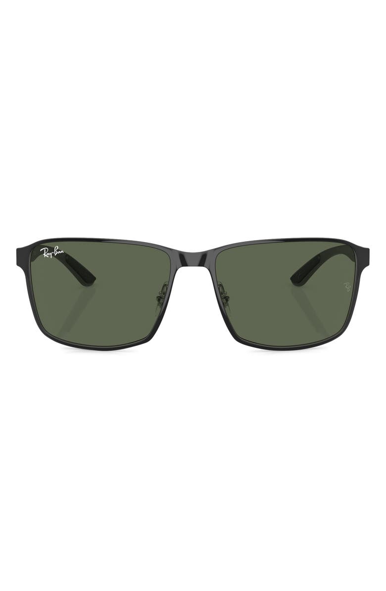 Ray-Ban 59mm Square Gradient Sunglasses, Main, color, Black Silver
