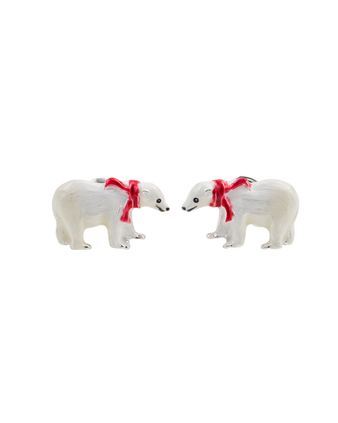 Cosy Polar Bear Silver Stud Earrings