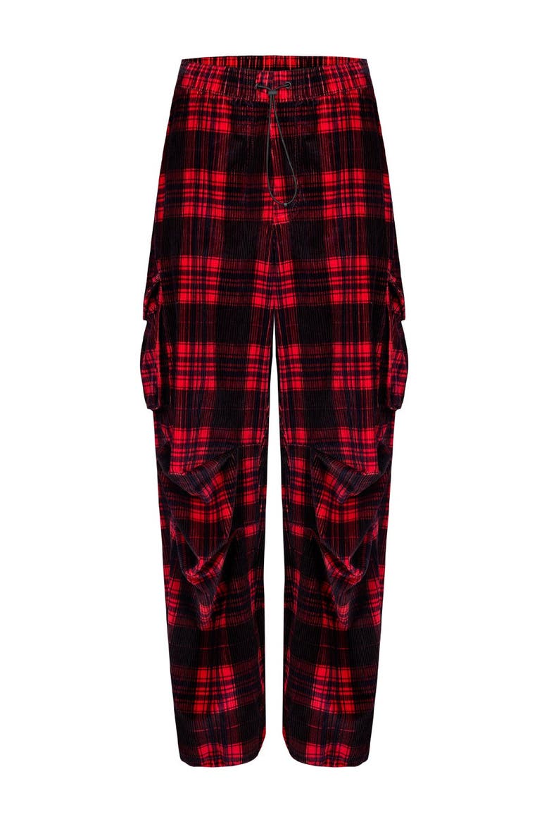 Pure Cotton Your *Itch Plaid Cargo Pant, Alternate, color, Red