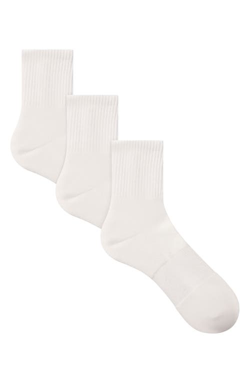 Skims 3-pack Quarter Crew Socks In Chalk