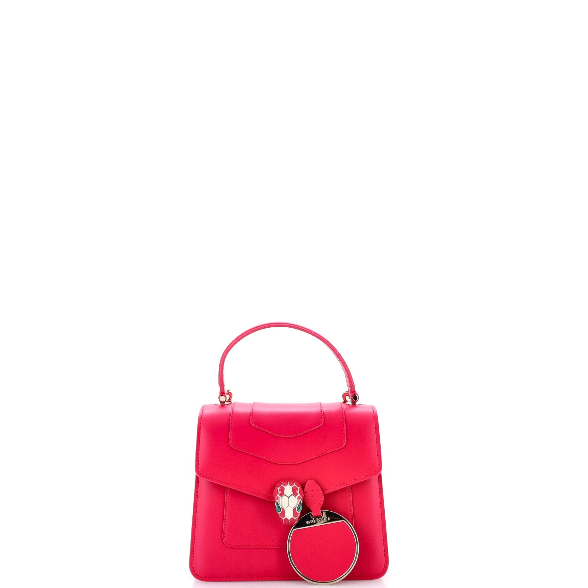 Serpenti Forever Top Handle Bag Leather Small, Alternate, color, Pink
