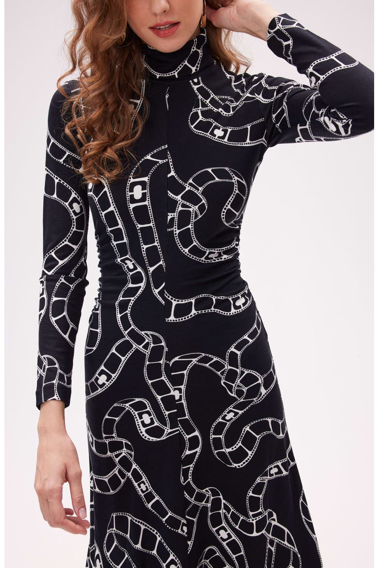 Briony Film Print Long Sleeve Dress, Alternate, color, MOVIE CHAIN