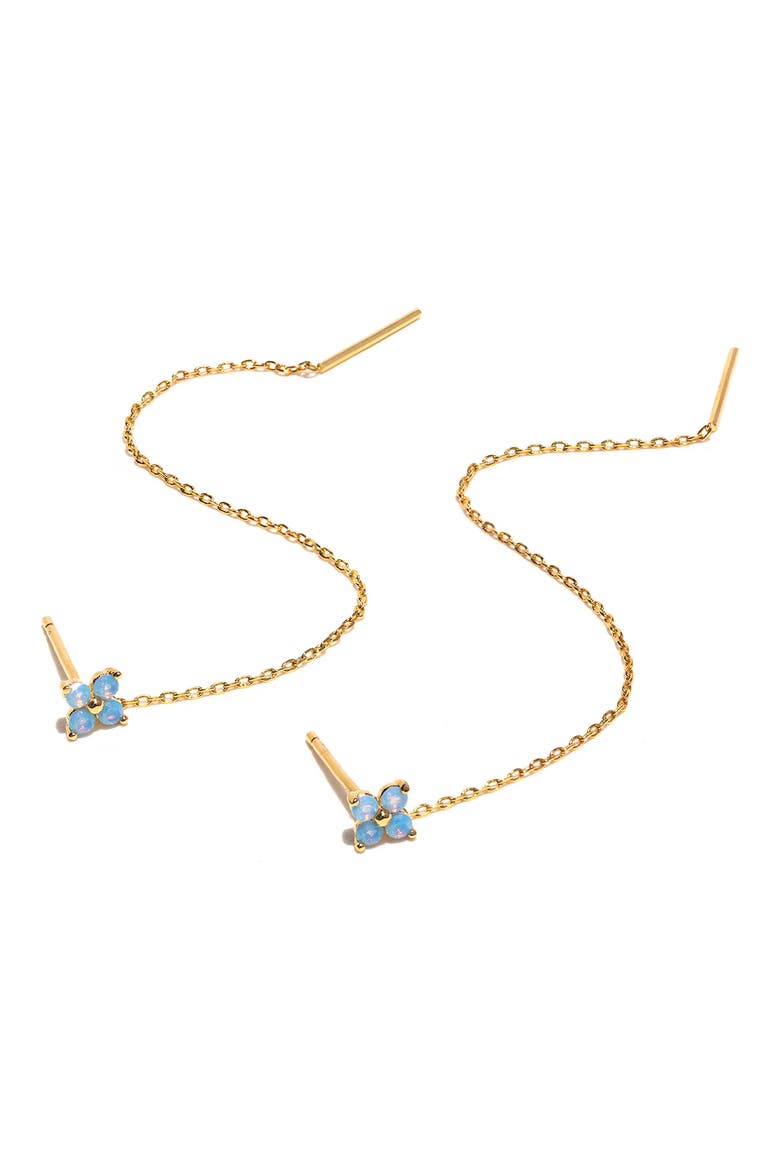 Blossom Threader Earrings, Alternate, color, GOLD
