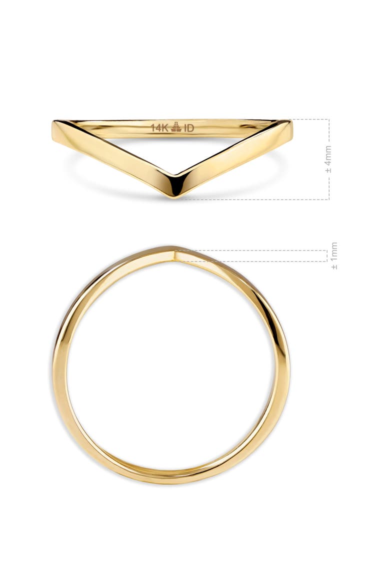 Chevron Ring in 14K Gold, 4mm, Alternate, color, Yellow Gold