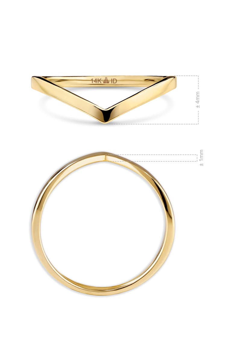DEVATA Wishbone Ring in 14K Gold, 4mm, Alternate, color, Yellow Gold