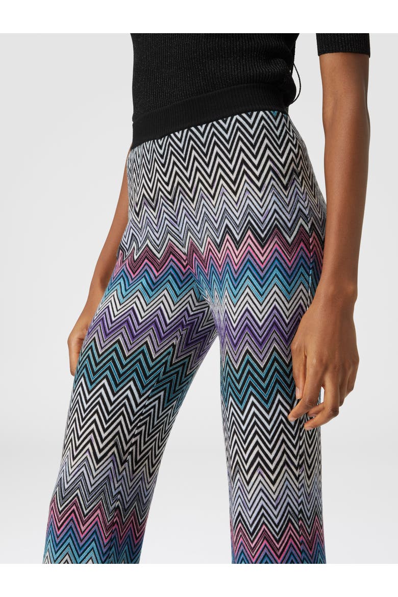 Flare Zig Zag Wool Trousers, Alternate, color, Multicoloured