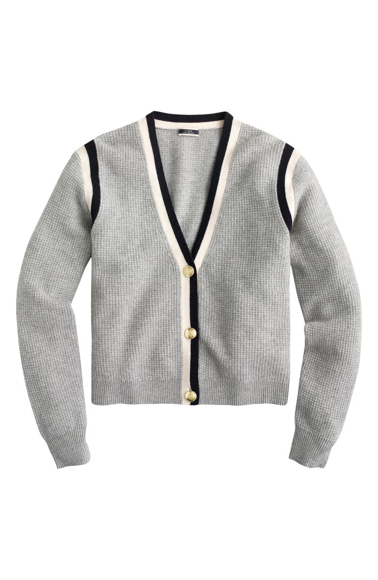 J.Crew Cashmere Waffle Knit Cardigan Sweater, Main, color,