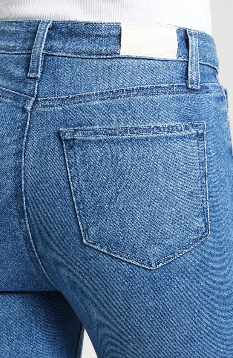 PAIGE Claudine High Waist Frayed Hem Flare Jeans, Alternate, color, Stardom