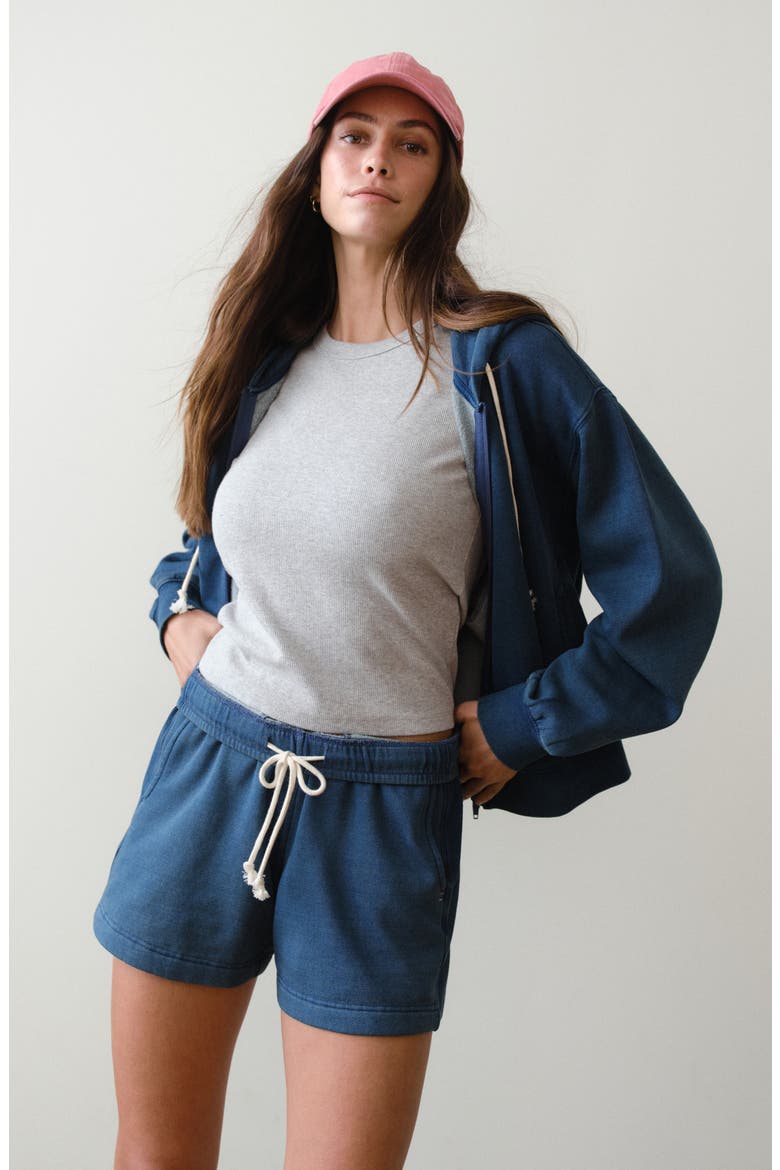 Cloud 9 Fleece Drawstring Shorts, Alternate, color, INDIGO