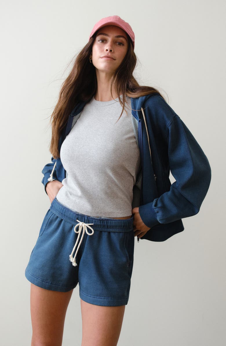 Marine Layer Cloud 9 Fleece Drawstring Shorts, Alternate, color, Indigo