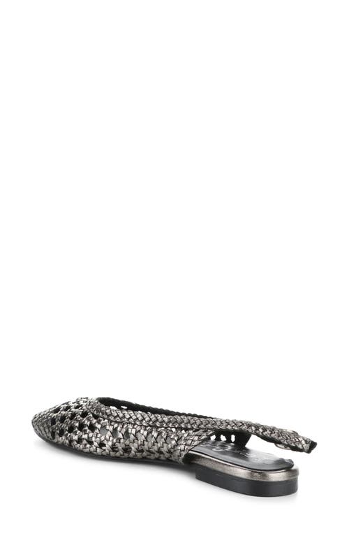Bos. & Co. Willow Slingback Cap Toe Flat In Pewter