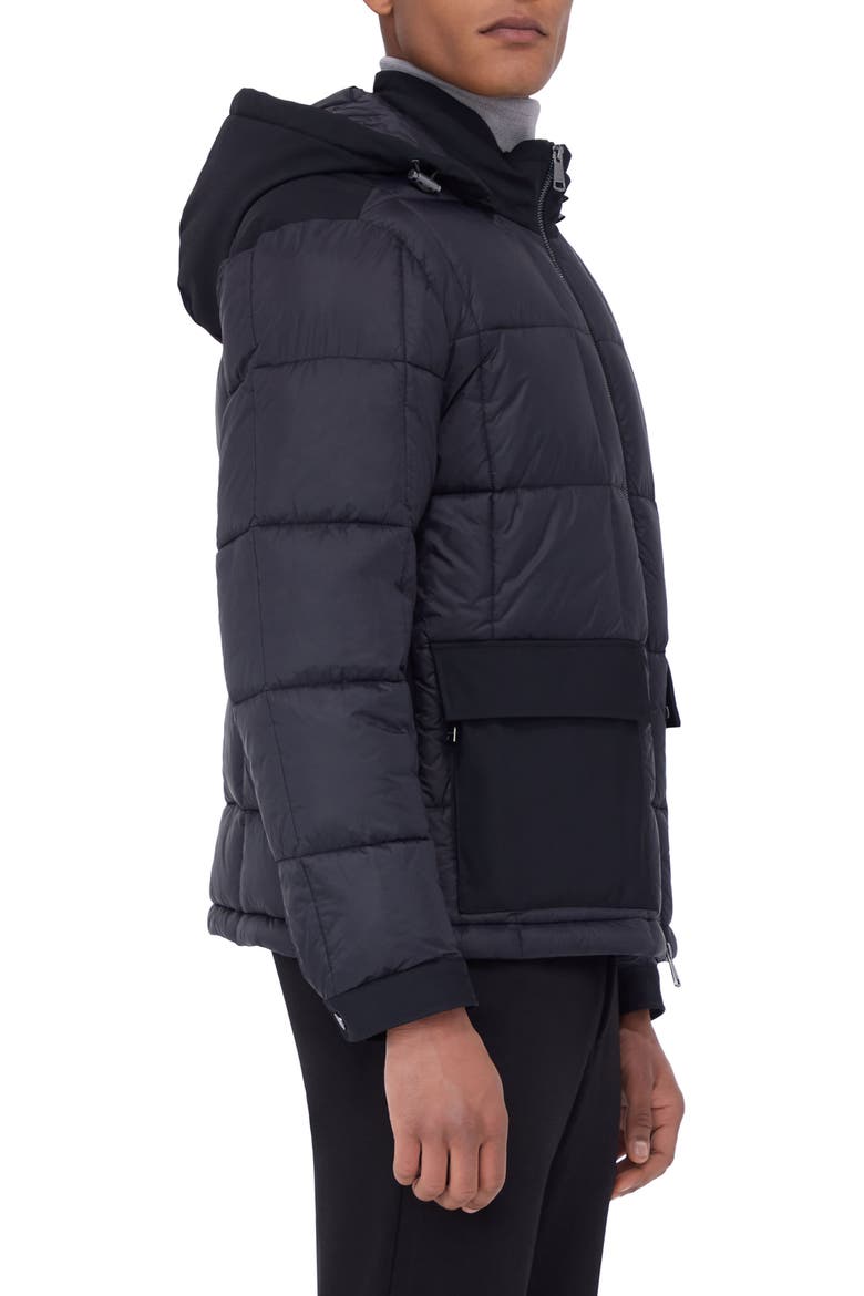 Quilted Hooded Field Jacket, Alternate, color, BLACK