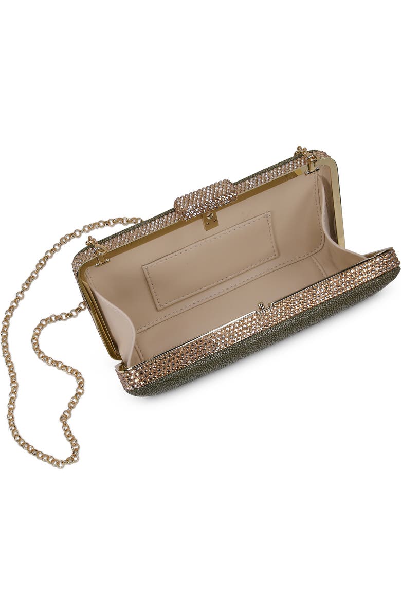 BADGLEY MISCHKA Evelyn Stingray Leather Minaudiere, Alternate, color, Olivine