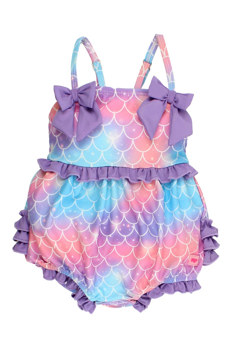 Kids' Mermaid One-Piece Swimsuit, Main, color, PURPLE MULTI