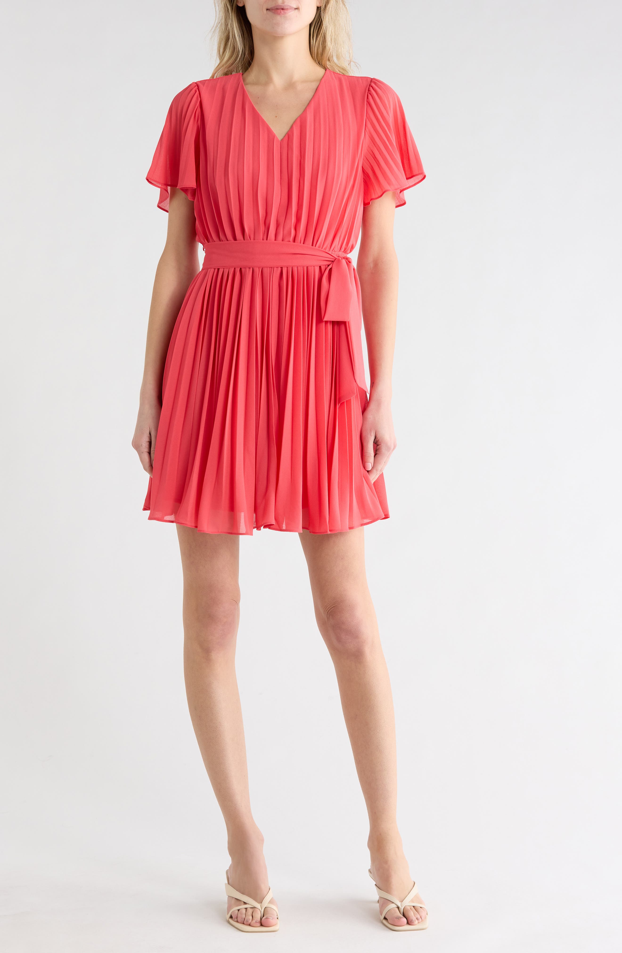 Short Sleeve Pleated Minidress - image 3